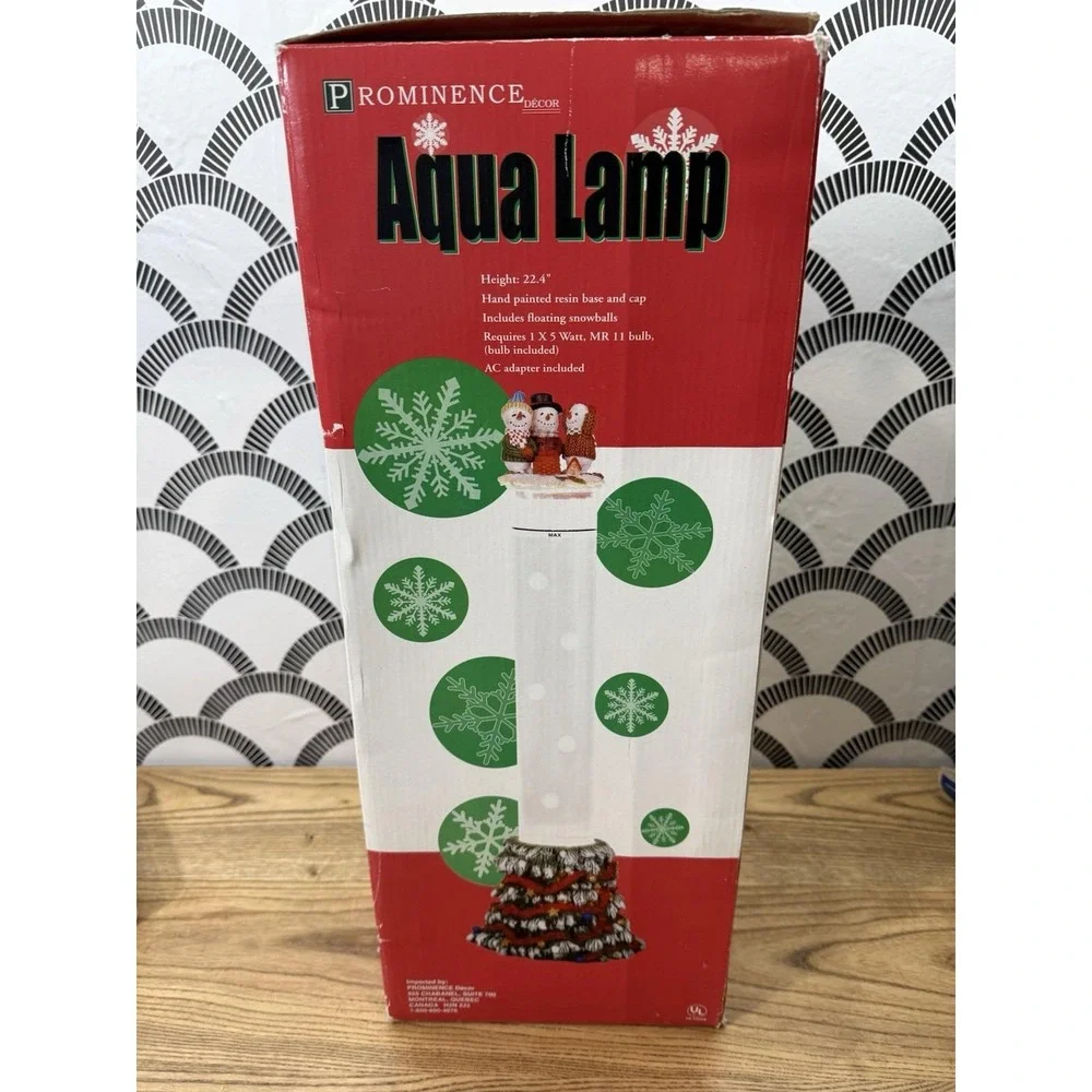 Prominence Aqua Lamp Water Tube Snowman Holiday Christmas‎ Light Bubble